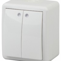 Выключатель 2кл. с инд. IP54 10АХ-250В ОП Эксперт белый Эра 11-1405-01