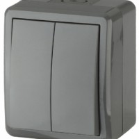 Выключатель 2кл. IP54 10АХ-250В ОП Эксперт серый Эра 11-1404-03