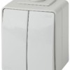 11-1606-03 ЭРА Переключатель двойной IP65, 10АХ-250В, ОУ, Эра Эксперт, серый