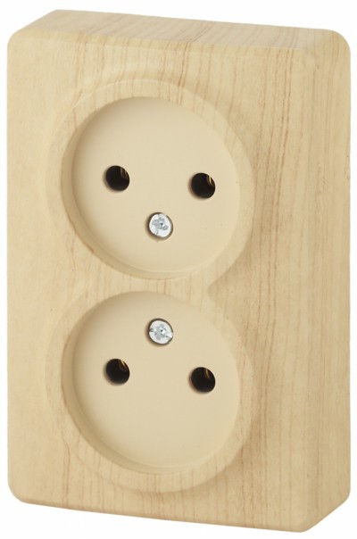 11-2202-11 Розетка 2х2P 16A-250В IP20 ОП Эра Эксперт сосна