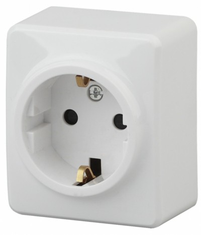 11-2204-01 Розетка 2P+E Schuko со шторками 16A-250В IP20 ОП Эра Эксперт белый