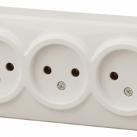 11-2207-02 Розетка 3х2P 16A-250В IP20 ОП Эра Эксперт сл.кость