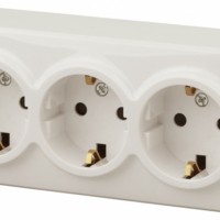 11-2208-02 Розетка 3х2P+E Schuko 16A-250В IP20 ОП Эра Эксперт сл.кость