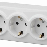 11-2209-01 Розетка 3х2P+E Schuko со шторками 16A-250В IP20 ОП Эра Эксперт белый