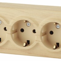 11-2209-11 Розетка 3х2P+E Schuko со шторками 16A-250В IP20 ОП Эра Эксперт сосна