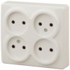 11-2210-02 Розетка 4х2P 16A-250В IP20 ОП Эра Эксперт сл.кость