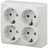 11-2211-01 Розетка 4х2P+E Schuko со шторками 16A-250В IP20 ОП Эра Эксперт белый