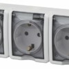 11-2406-01 Розетка 3х2P+E IP54 шторки 16A-250В ОП белый