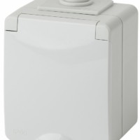 11-2602-03 Розетка 2P+E IP65 шторки 16A-250В ОП серый