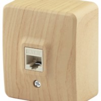 11-3203-11 Розетка информационная RJ45 ОП IP20 Эра Эксперт сосна