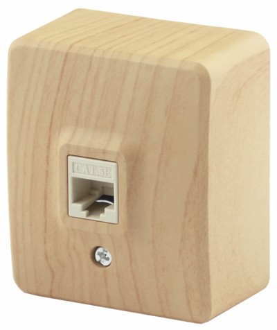 11-3203-11 Розетка информационная RJ45 ОП IP20 Эра Эксперт сосна