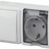 Блок ОП розетка+выключатель IP54 16A(10AX)-250В Эксперт белый