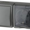 Блок ОП розетка+выключатель IP54 16A(10AX)-250В Эксперт серый