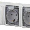 Блок ОП две розетки+выключатель IP54 16A(10AX)-250В Эксперт белый