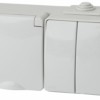 11-7602-03 Блок розетка+выкл. двойн. гориз. IP65 16A(10AX)-250В ОП Эра Эксперт серый