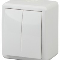 Выключатель 2кл. IP54 10АХ-250В ОП Эксперт Al+Cu белый Эра 11А-1404-01