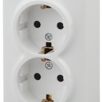 11А-2206-01 Розетка 2х2P+E Schuko со шторками 16A-250В ОП Эра Эксперт Al+Cu белый