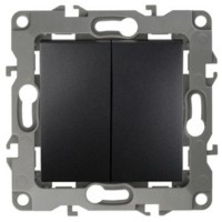 Выключатель 2кл. 10АХ-250В IP20 механизм 12 антрацит Эра 12-1004-05