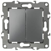 Выключатель 2кл. 10АХ-250В IP20 механизм 12 графит Эра 12-1004-12