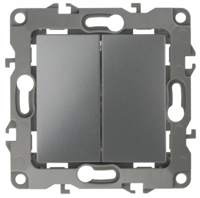 Выключатель 2кл. 10АХ-250В IP20 механизм 12 графит Эра 12-1004-12