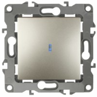 Выключатель 1кл. с инд. 10АХ-250В IP20 механизм 12 шампань Эра 12-1102-04