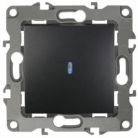 Выключатель 1кл. с инд. 10АХ-250В IP20 механизм 12 антрацит Эра 12-1102-05