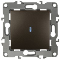 Выключатель 1кл. с инд. 10АХ-250В IP20 механизм 12 бронза Эра 12-1102-13