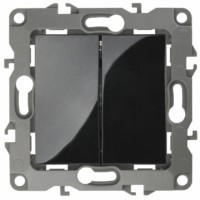 Выключатель 2кл. 10АХ-250В IP20 механизм 12 чёрный Эра 12-1104-06