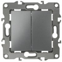 Выключатель 2кл. 10АХ-250В IP20 механизм 12 графит Эра 12-1104-12