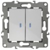 Выключатель 2кл. с инд. 10АХ-250В IP20 механизм 12 белый Эра 12-1105-01