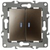 Выключатель 2кл. с инд. 10АХ-250В IP20 механизм 12 бронза Эра 12-1105-13