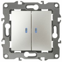Выключатель 2кл. с инд. 10АХ-250В IP20 механизм 12 перламутр Эра 12-1105-15