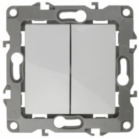 12-1106-01 ЭРА Переключатель двойной, 10АХ-250В, IP20, Эра12, белый