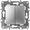 12-1106-03 ЭРА Переключатель двойной, 10АХ-250В, IP20, Эра12, алюминий