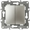 12-1106-04 ЭРА Переключатель двойной, 10АХ-250В, IP20, Эра12, шампань