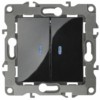 12-1106-06 ЭРА Переключатель двойной, 10АХ-250В, IP20, Эра12, чёрный