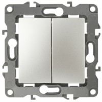 12-1106-15 ЭРА Переключатель двойной, 10АХ-250В, IP20, Эра12, перламутр