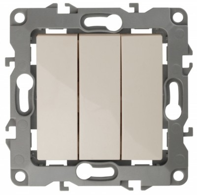 Выключатель 3кл. 10АХ-250В IP20 механизм 12 сл.кость Эра 12-1107-02