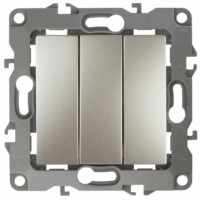Выключатель 3кл. 10АХ-250В IP20 механизм 12 шампань Эра 12-1107-04