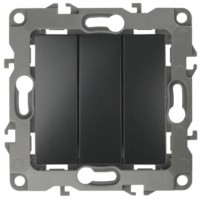 Выключатель 3кл. 10АХ-250В IP20 механизм 12 антрацит Эра 12-1107-05