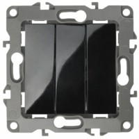 Выключатель 3кл. 10АХ-250В IP20 механизм 12 чёрный Эра 12-1107-06