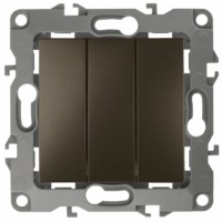 Выключатель 3кл. 10АХ-250В IP20 механизм 12 бронза Эра 12-1107-13