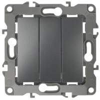 Выключатель 3кл. 10АХ-250В IP20 механизм 12 графит Эра 12-1107-12