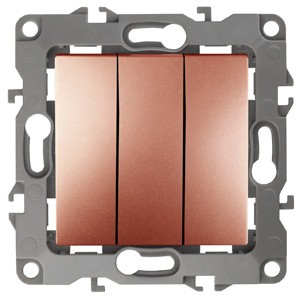 Выключатель 3кл. 10АХ-250В IP20 механизм 12 медь Эра 12-1107-14