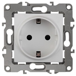 12-2001-01 ЭРА Розетка 2P+E Schuko 16A-250В IP20 12 белый