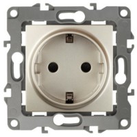 12-2001-04 ЭРА Розетка 2P+E Schuko 16A-250В IP20 12 шампань