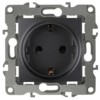 12-2001-05 ЭРА Розетка 2P+E Schuko 16A-250В IP20 12 антрацит