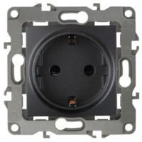 12-2001-05 ЭРА Розетка 2P+E Schuko 16A-250В IP20 12 антрацит