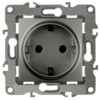 12-2001-12 ЭРА Розетка 2P+E Schuko 16A-250В IP20 12 графит