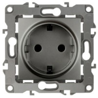 12-2001-12 ЭРА Розетка 2P+E Schuko 16A-250В IP20 12 графит